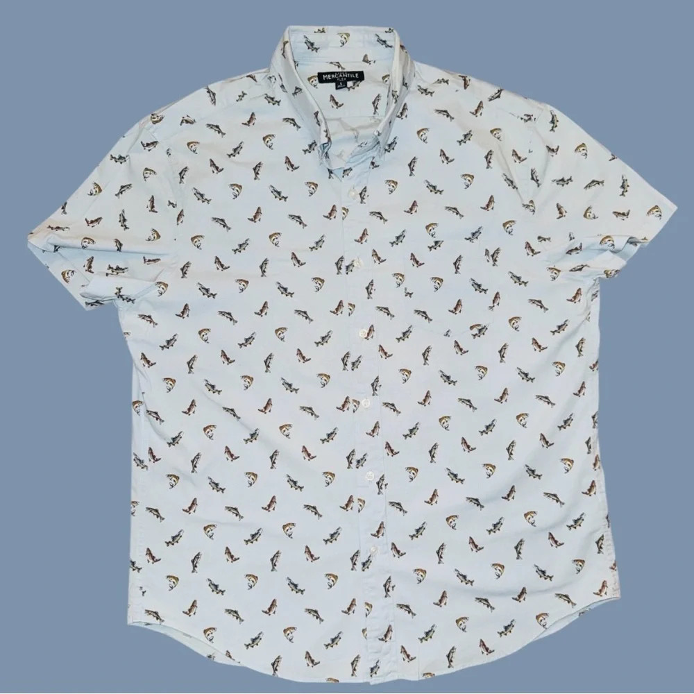 J. Crew‎ | Shirts | J Crew Mercantile Flex Shirt Bass Fish Printed size large